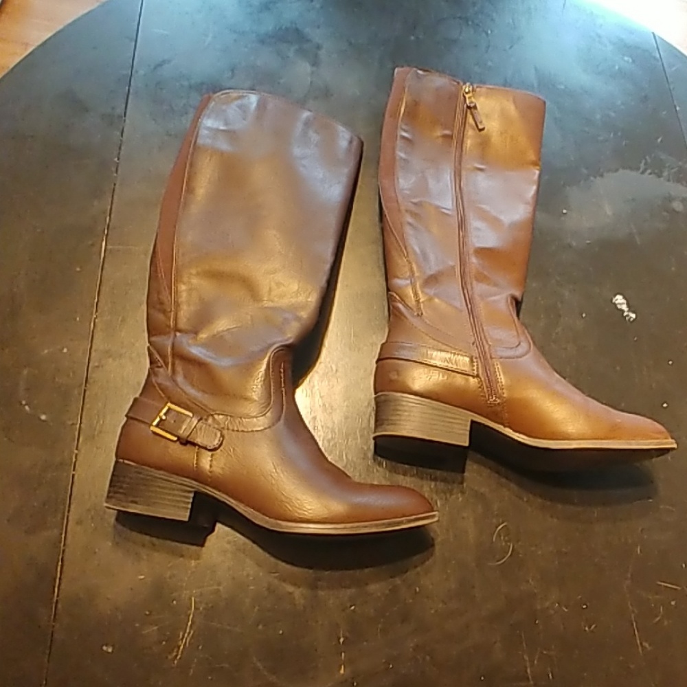 Chaps Leather Womens Riding Boots sz 8
